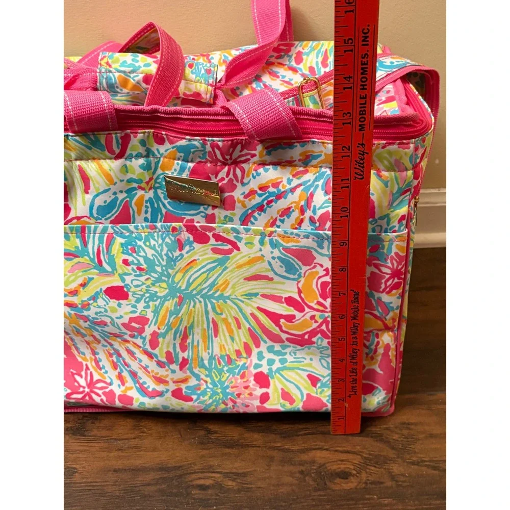 Lilly Pulitzer Insulated Cooler Bag Floral Pink Blue Yellow Beach Picnic Tote